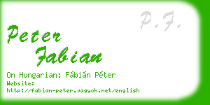 peter fabian business card